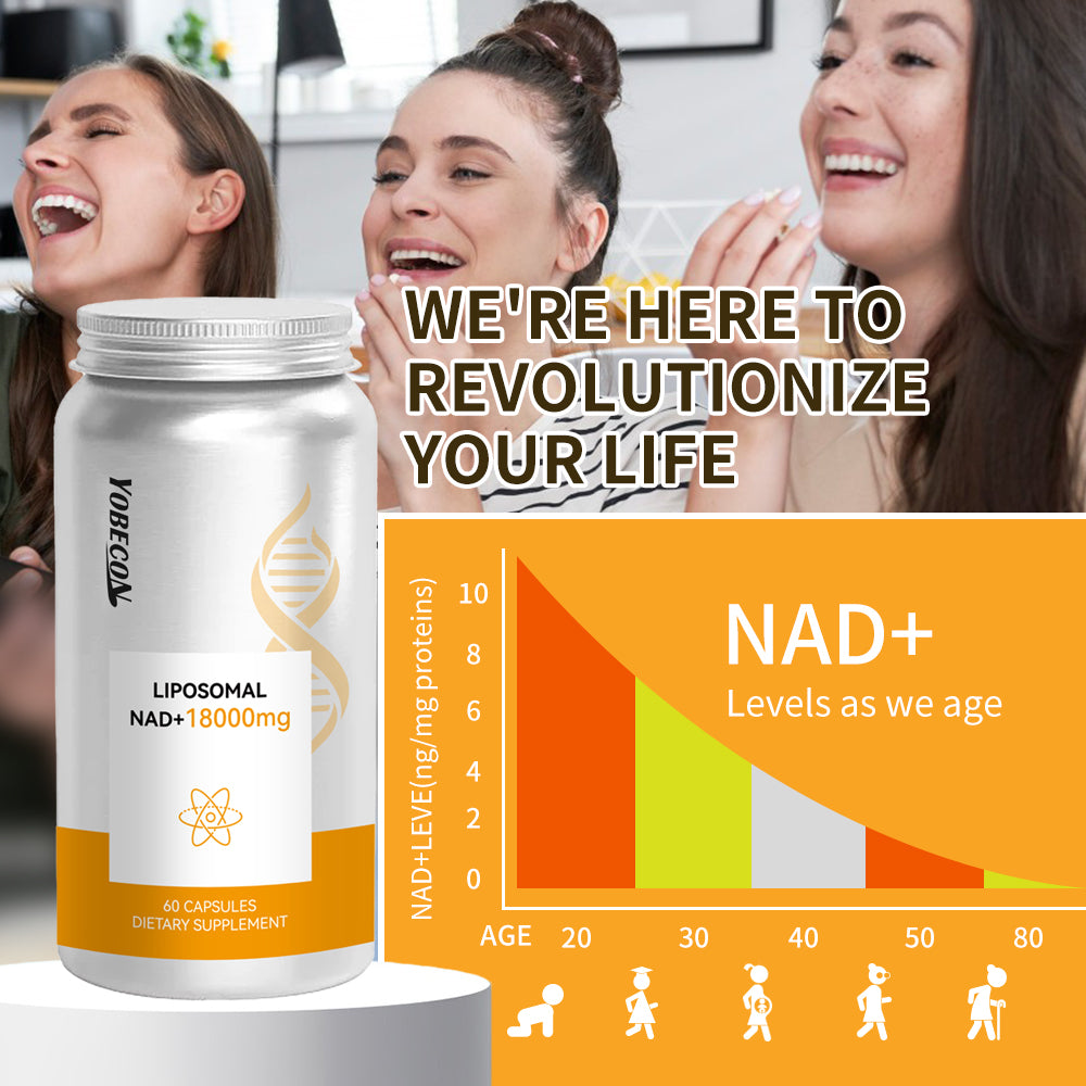 NAD Plus Supplement 18000mg Liposomal NAD+ Quercetin Trans-Resveratrol D-Ribose