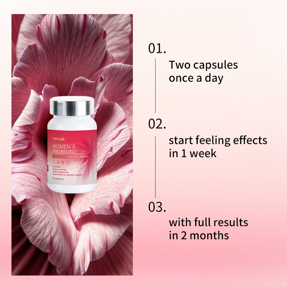 60 Billion probiotics Women's Intimate Probiotic Capsules - PH Balance Odor Control Natural Lubrication Elasticity Cranberry Kacip Fatimah Fenugreek Support for Yeast & Vaginal Health, 60 Gentle Daily Care Capsules Festival perfect gift for women